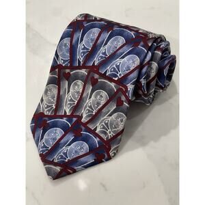 VTG Grateful Dead Imported Silk Tie 60 x 3.75 USA Made Abstract Blue Art Music